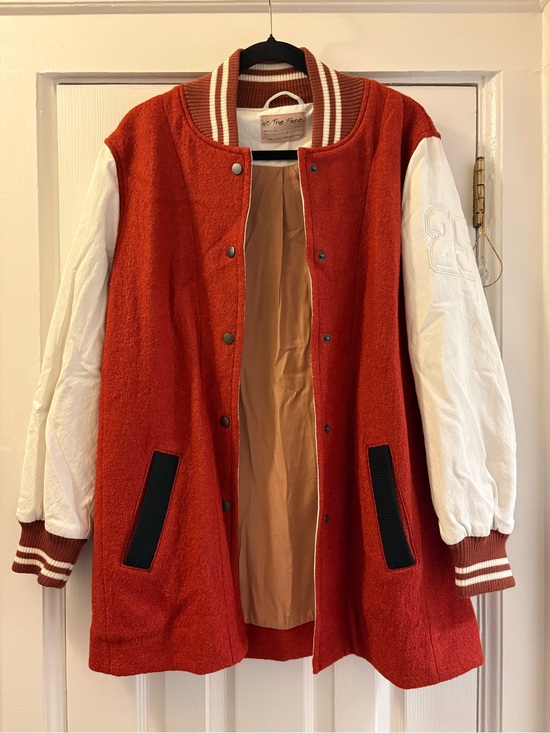 We The Free Jackets & Blazers - We The Free Red and White Letterman Jacket